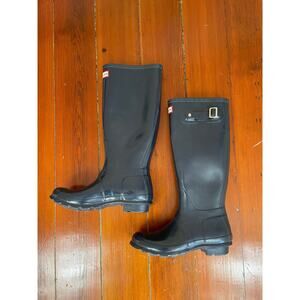 Hunter Tall Rain Boots Black Rubber Wellington Women's US 7 UK 5 EU 38
